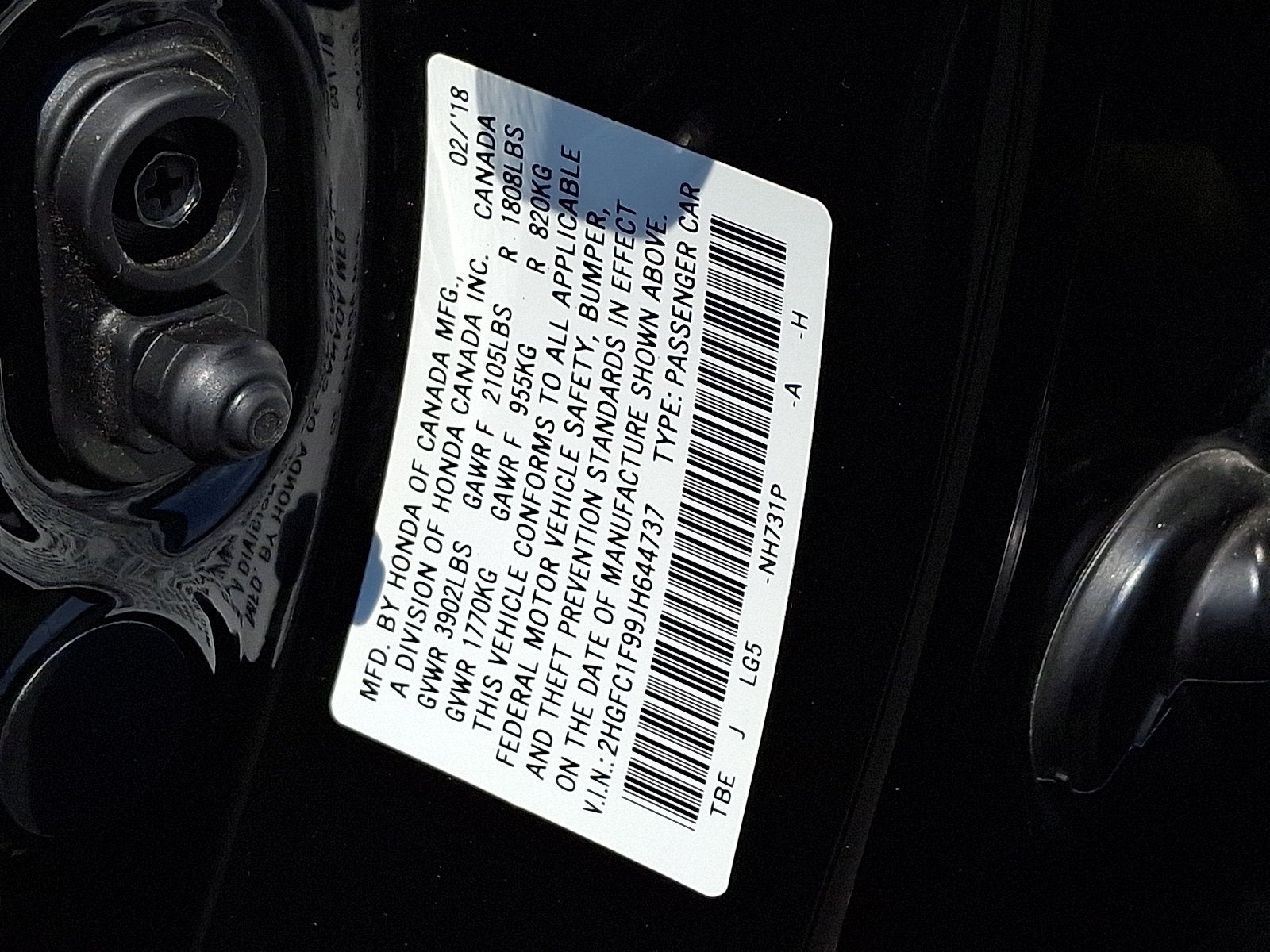 2018 Honda Civic Sedan Touring