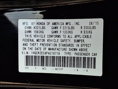 2015 Honda Accord Sedan Sport Manual