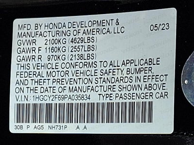 2023 Honda Accord Hybrid EX-L Sedan