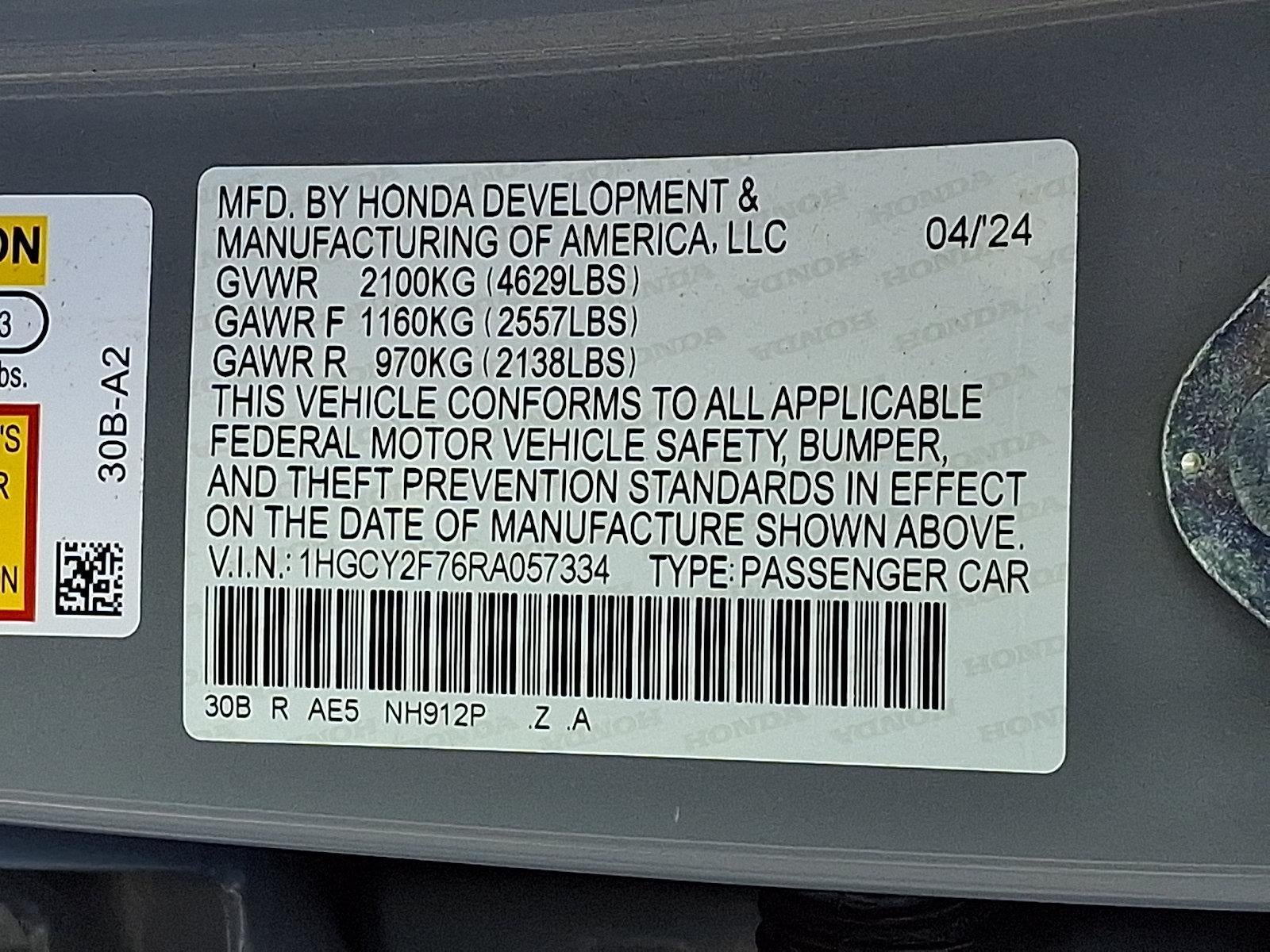 2024 Honda Accord Hybrid Sport-L Sedan