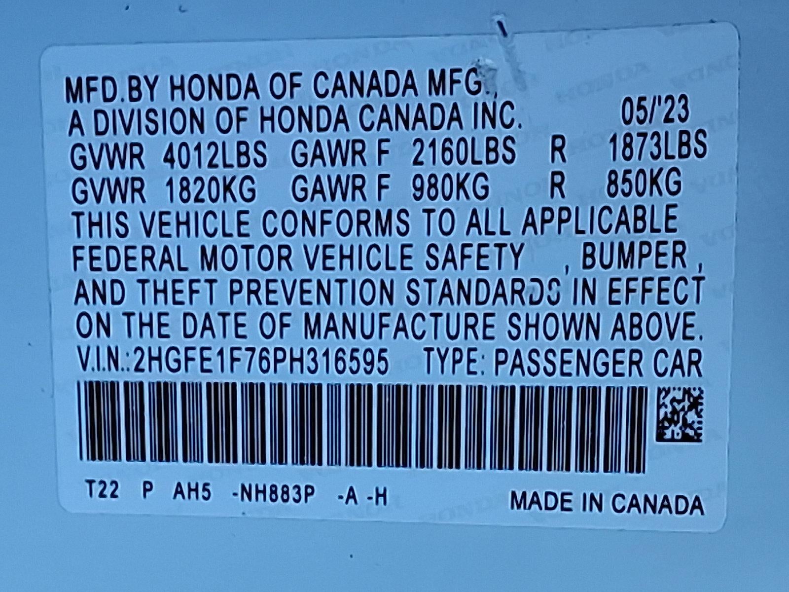 2023 Honda Civic Sedan EX CVT