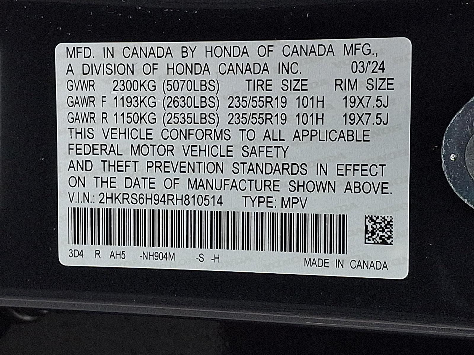 2024 Honda CR-V Hybrid Sport Touring AWD