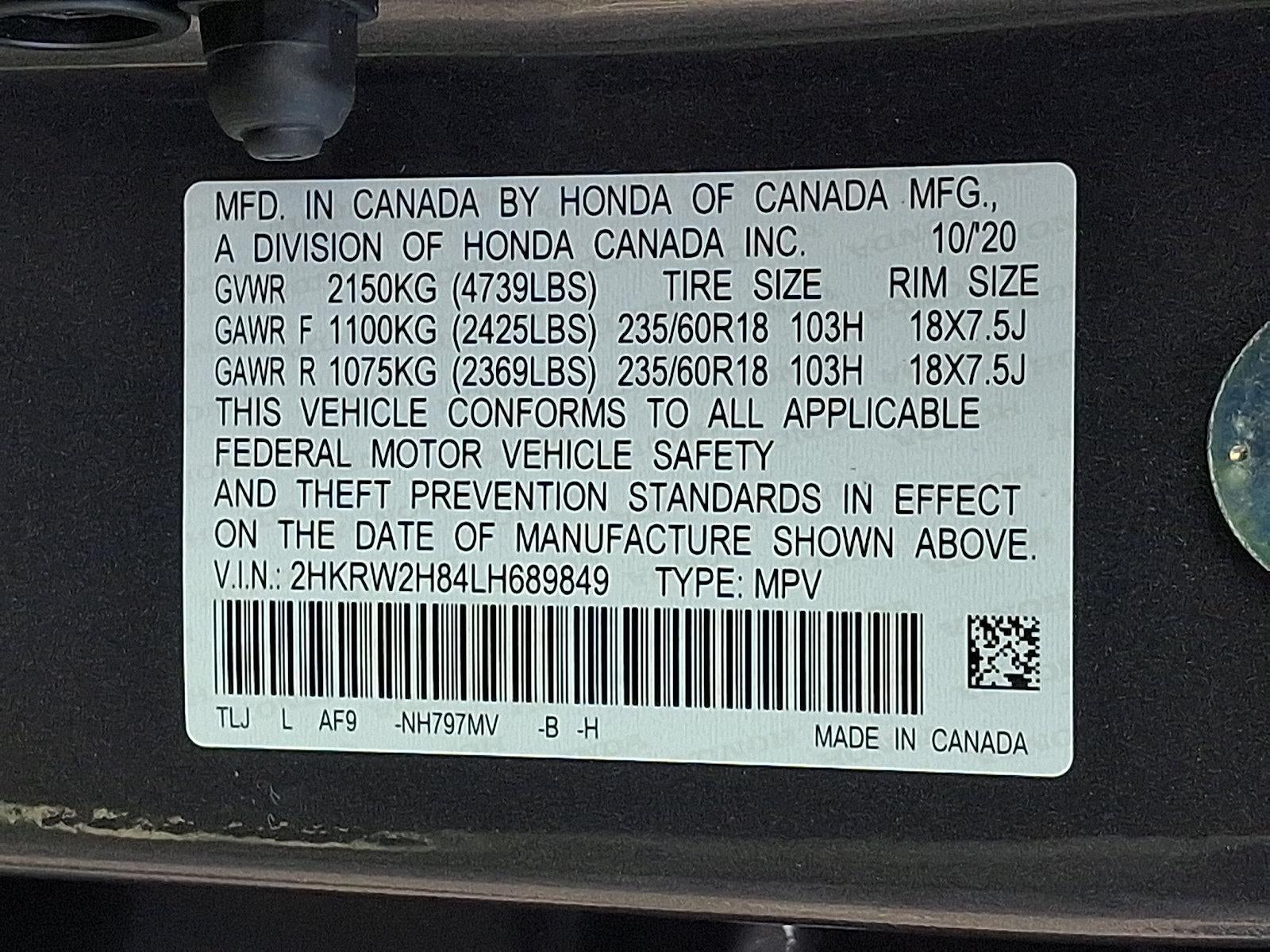 2020 Honda CR-V EX-L AWD