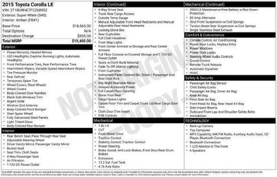 2015 Toyota Corolla 4dr Sdn CVT Auto LE (Natl)