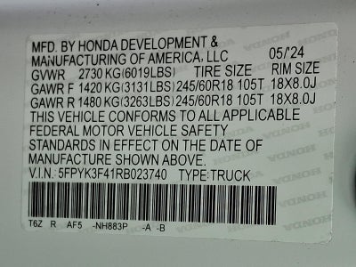 2024 Honda Ridgeline RTL+ AWD