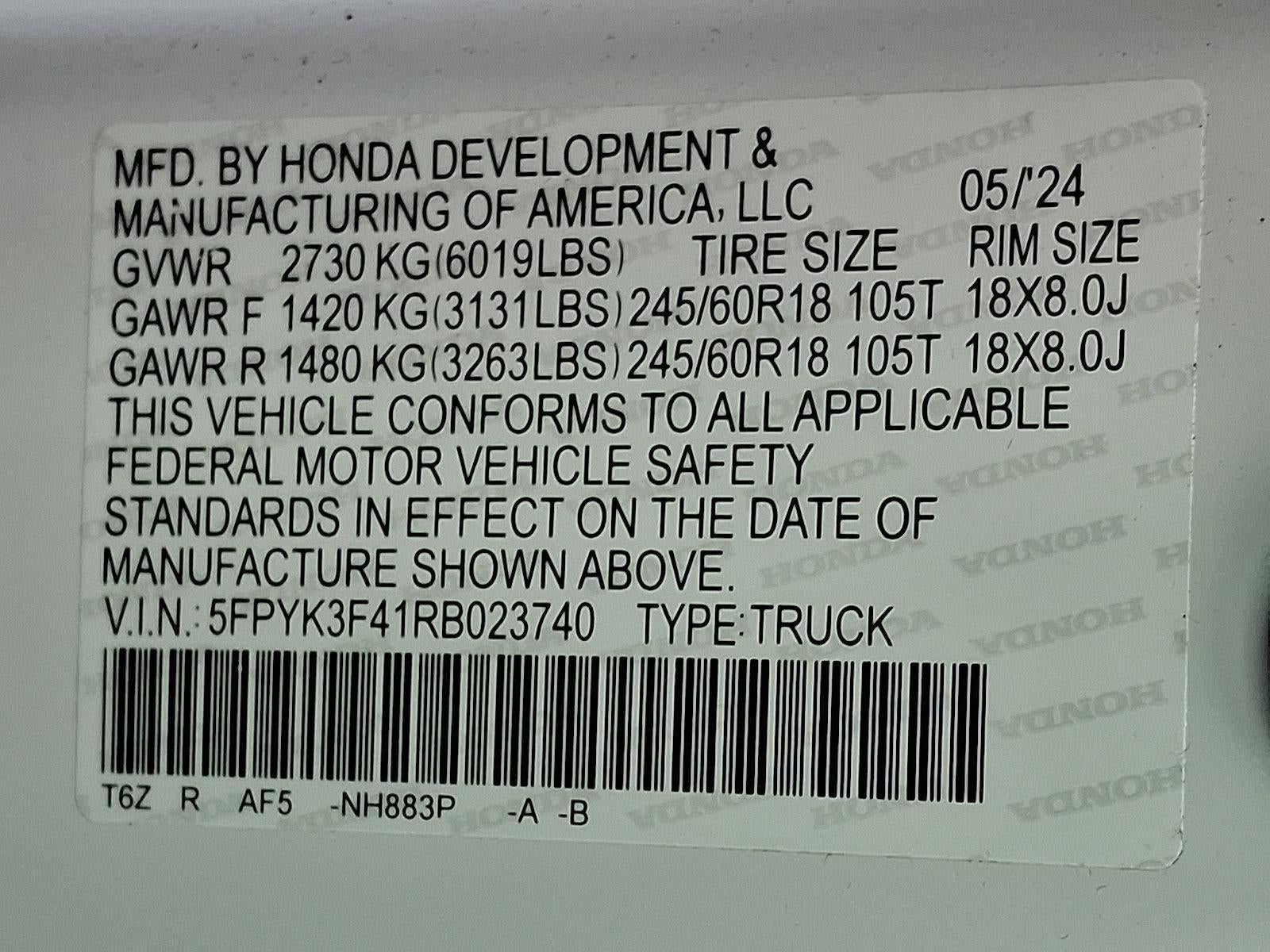 2024 Honda Ridgeline RTL+ AWD