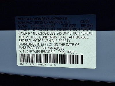 2023 Honda Ridgeline RTL AWD