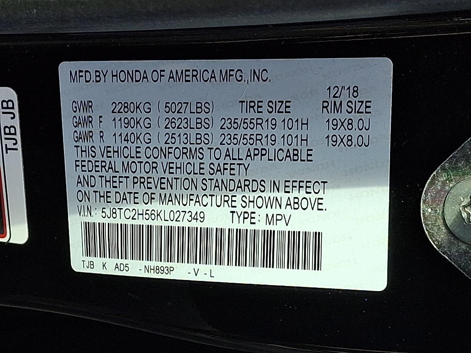 2019 Acura RDX AWD w/Technology Pkg