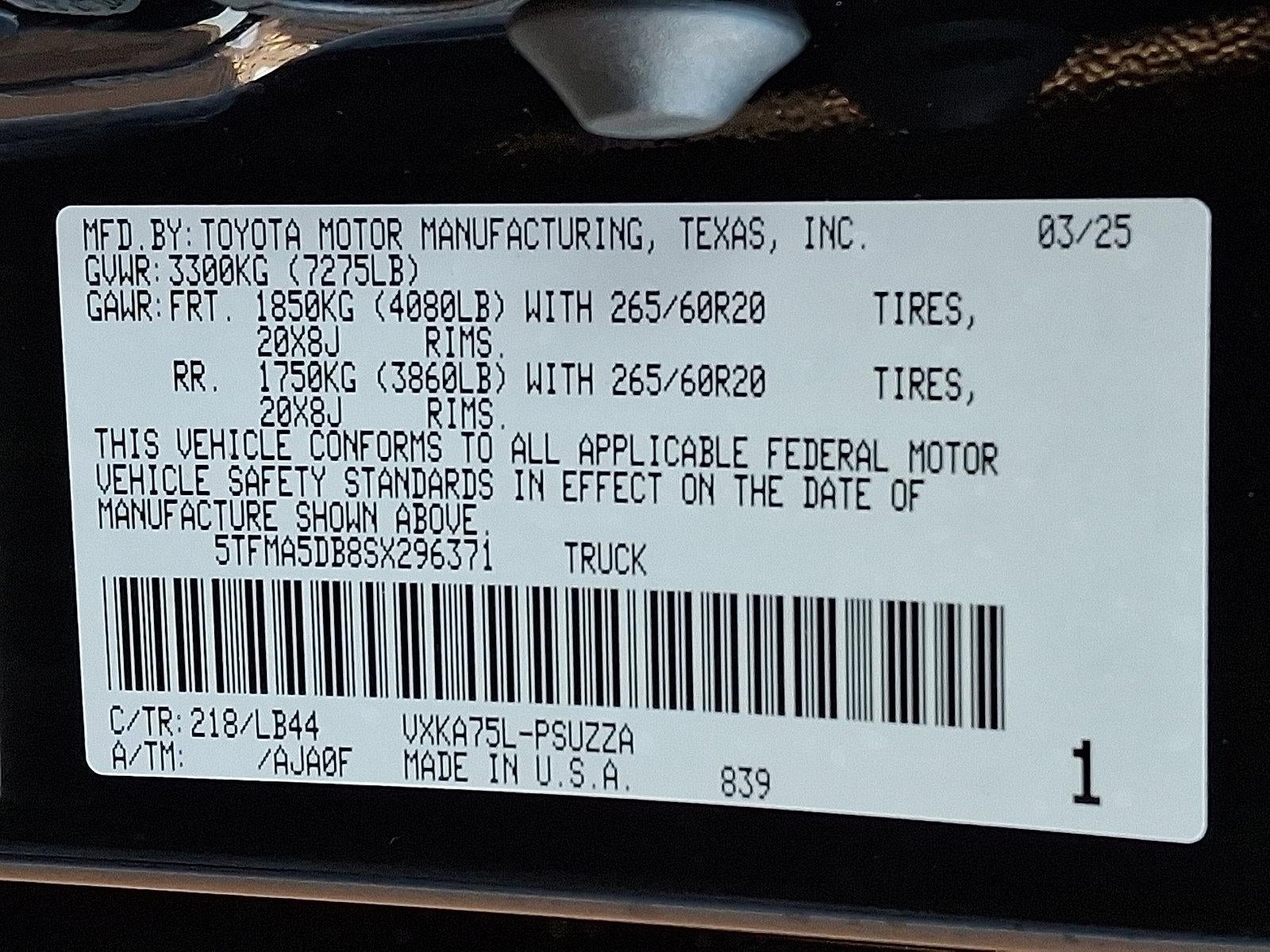 2025 Toyota Tundra 4WD 4WD 1794 Edition CrewMax 5.5' Bed (Natl)