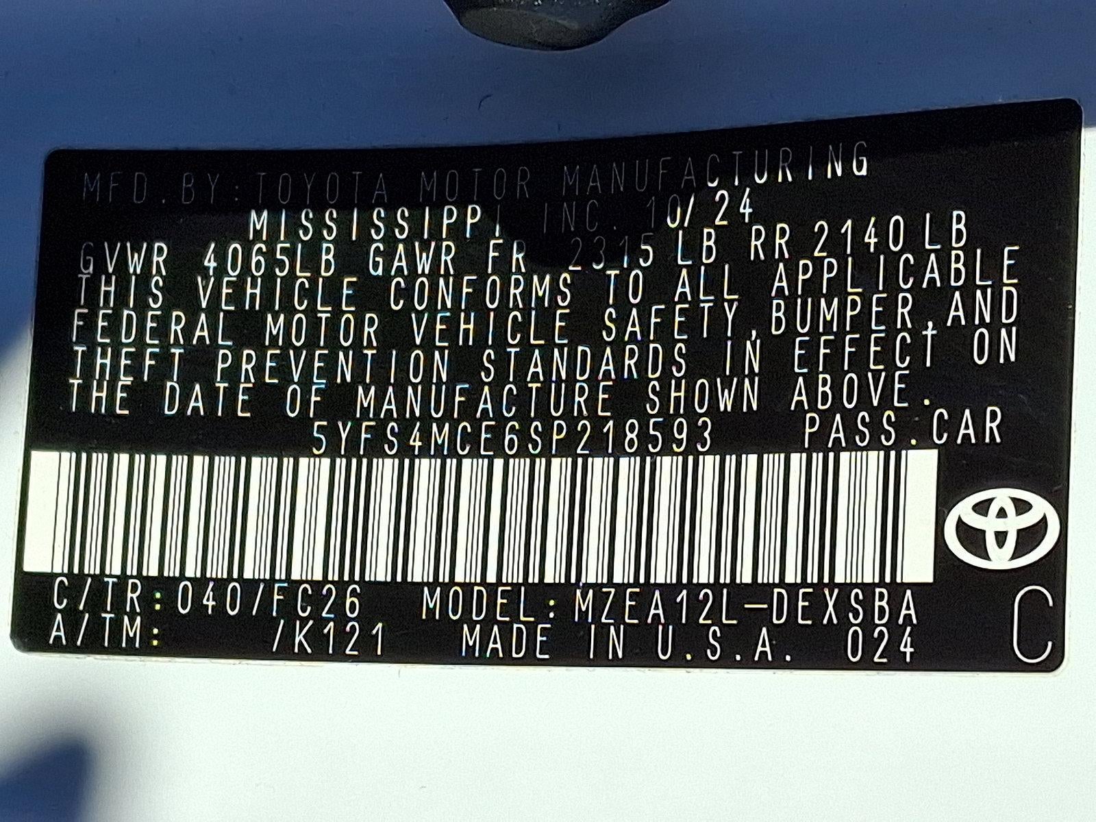 2025 Toyota Corolla SE CVT (Natl)