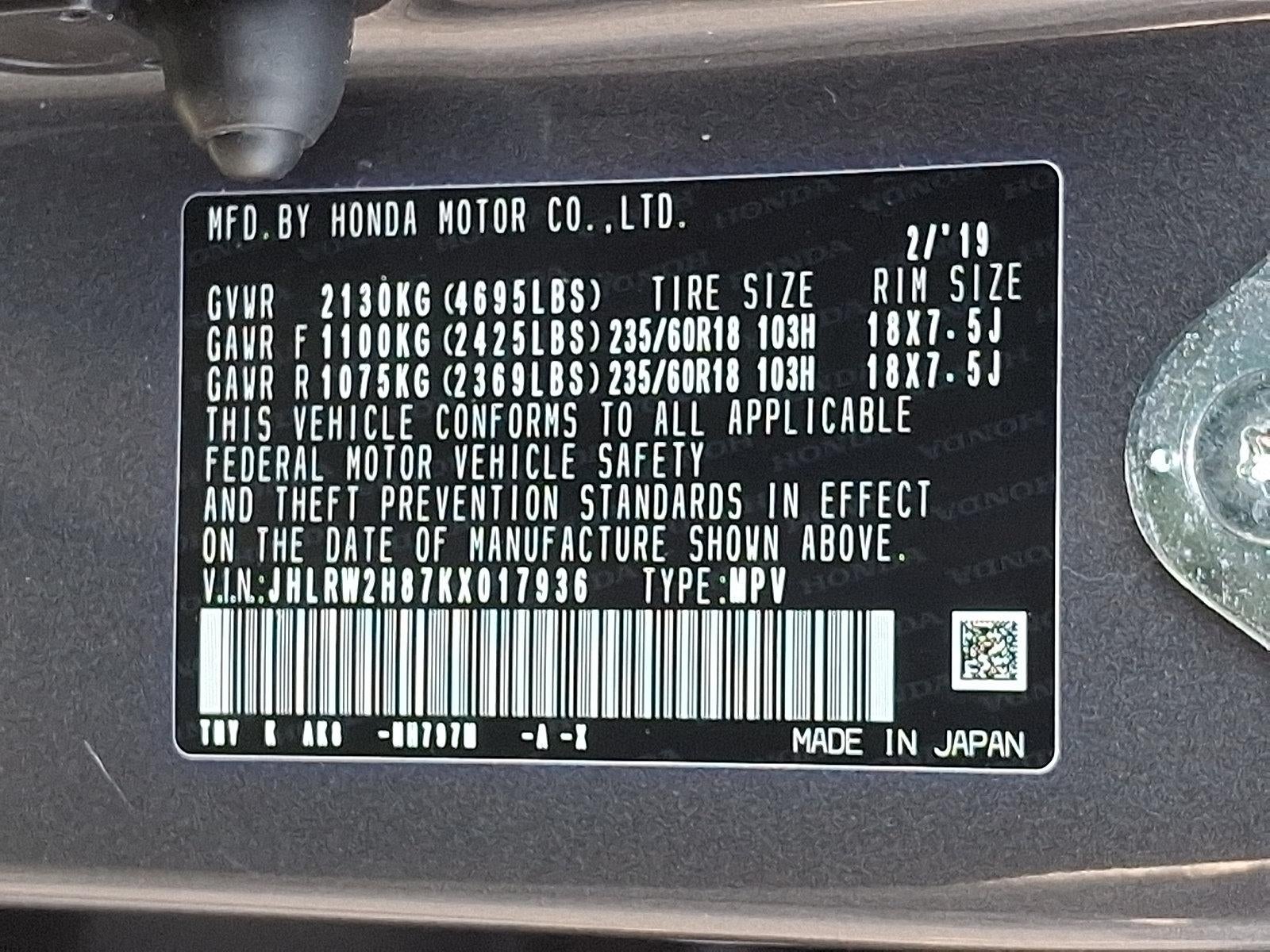 2019 Honda CR-V EX-L AWD