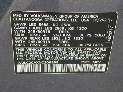 2022 Volkswagen Atlas Cross Sport 2.0T SE 4MOTION