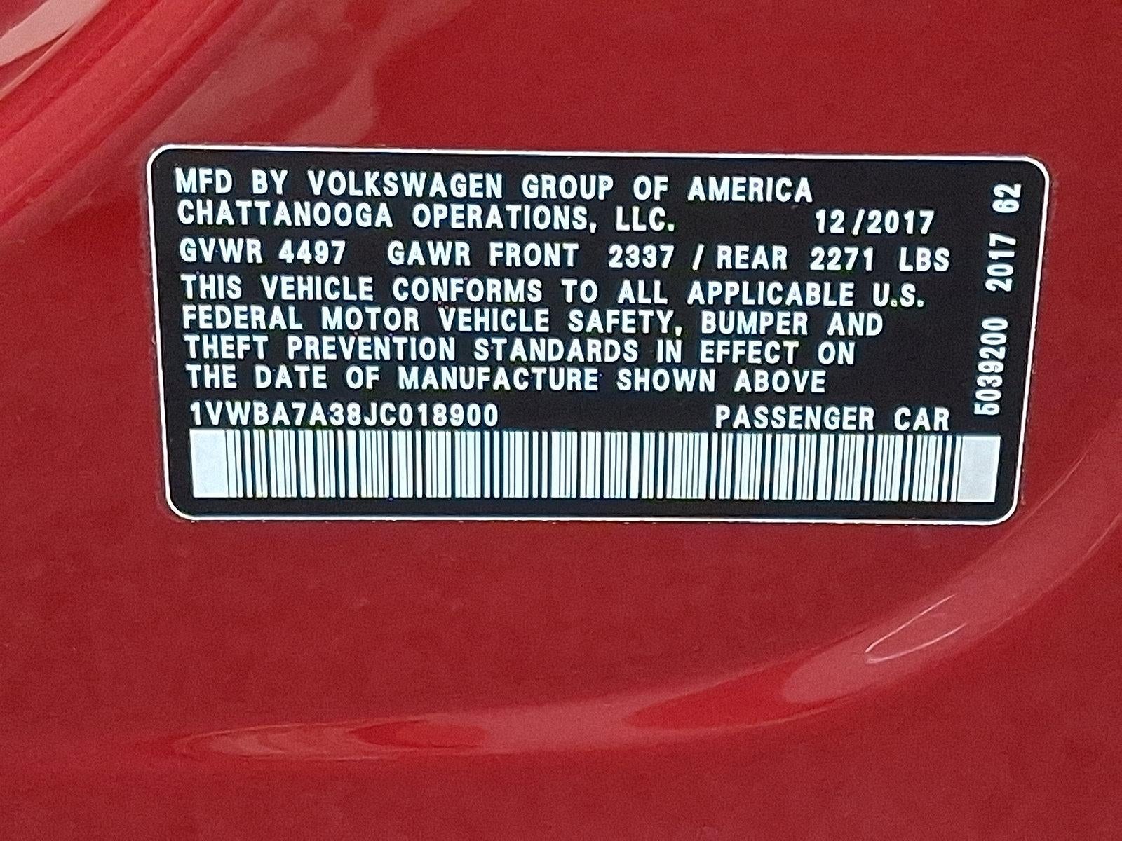 2018 Volkswagen Passat 2.0T SE Auto