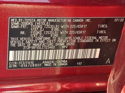 2020 Toyota RAV4 XLE AWD (Natl)