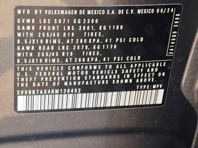 2024 Volkswagen Tiguan 2.0T SE R-Line Black 4MOTION