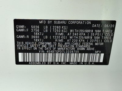 2020 Subaru Outback Touring XT CVT