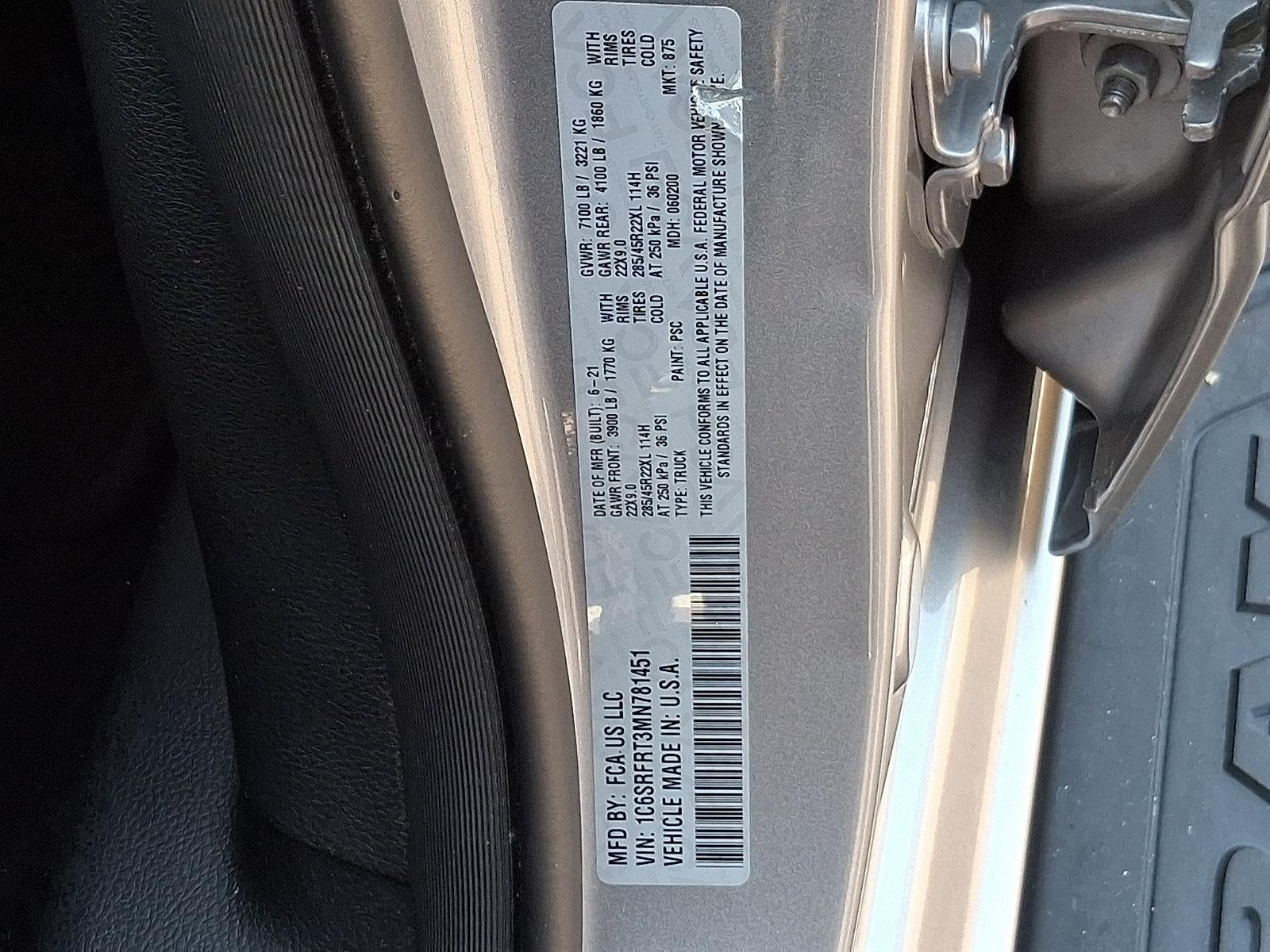 2021 RAM 1500 Laramie 4x4 Crew Cab 6'4" Box