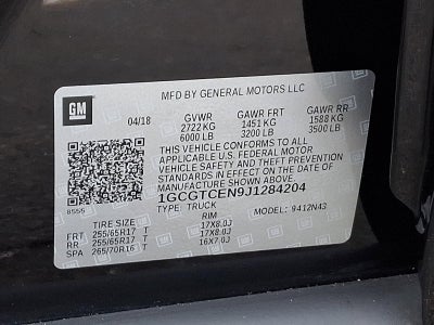 2018 Chevrolet Colorado Crew Cab Short Box 4-Wheel Drive LT