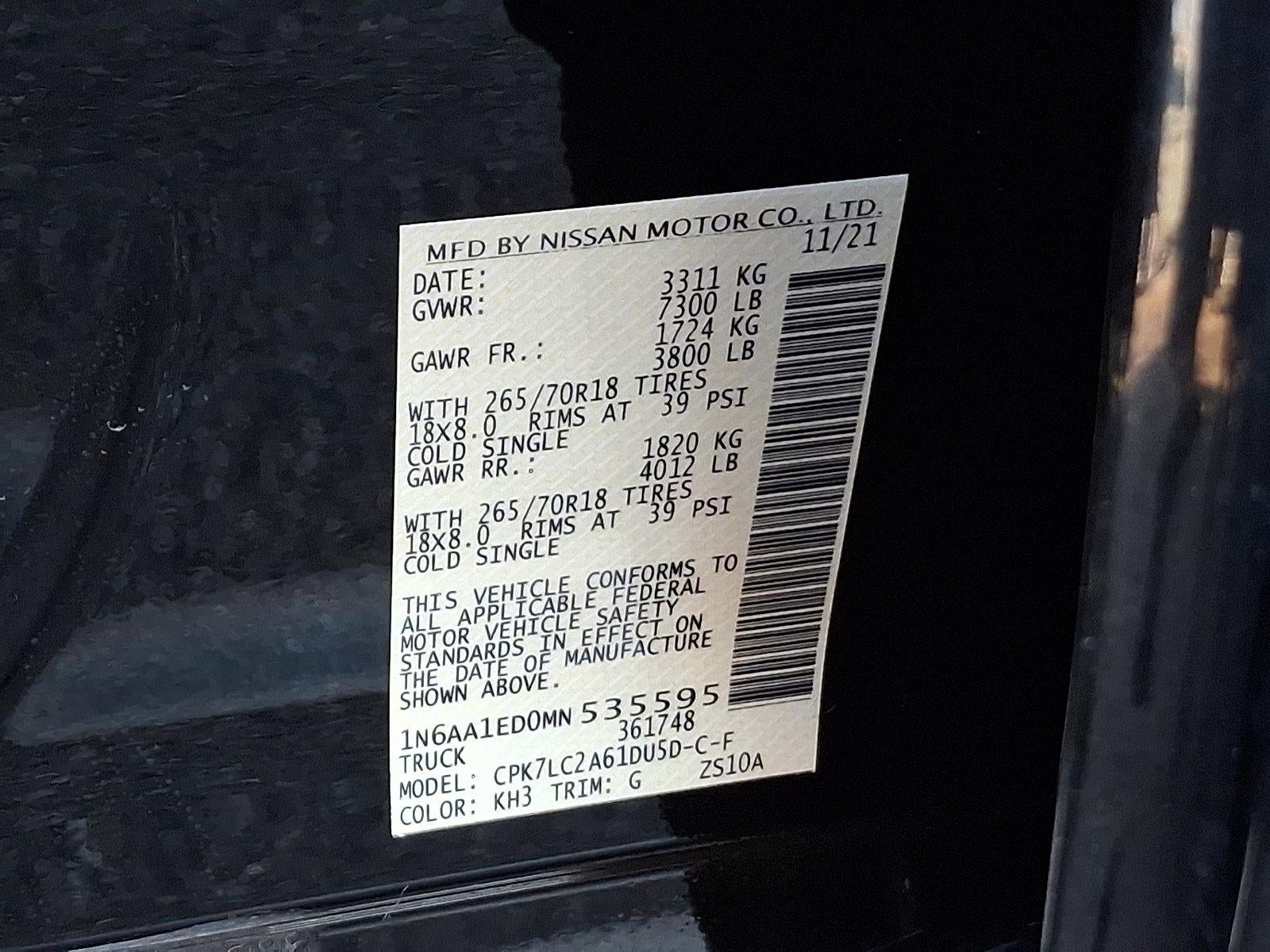 2021 Nissan Titan 4x4 Crew Cab SV