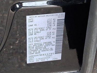 2024 Nissan Frontier Crew Cab 4x4 Long Bed SV