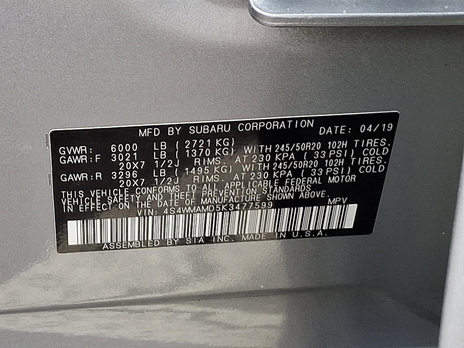 2019 Subaru Ascent 2.4T Limited 7-Passenger