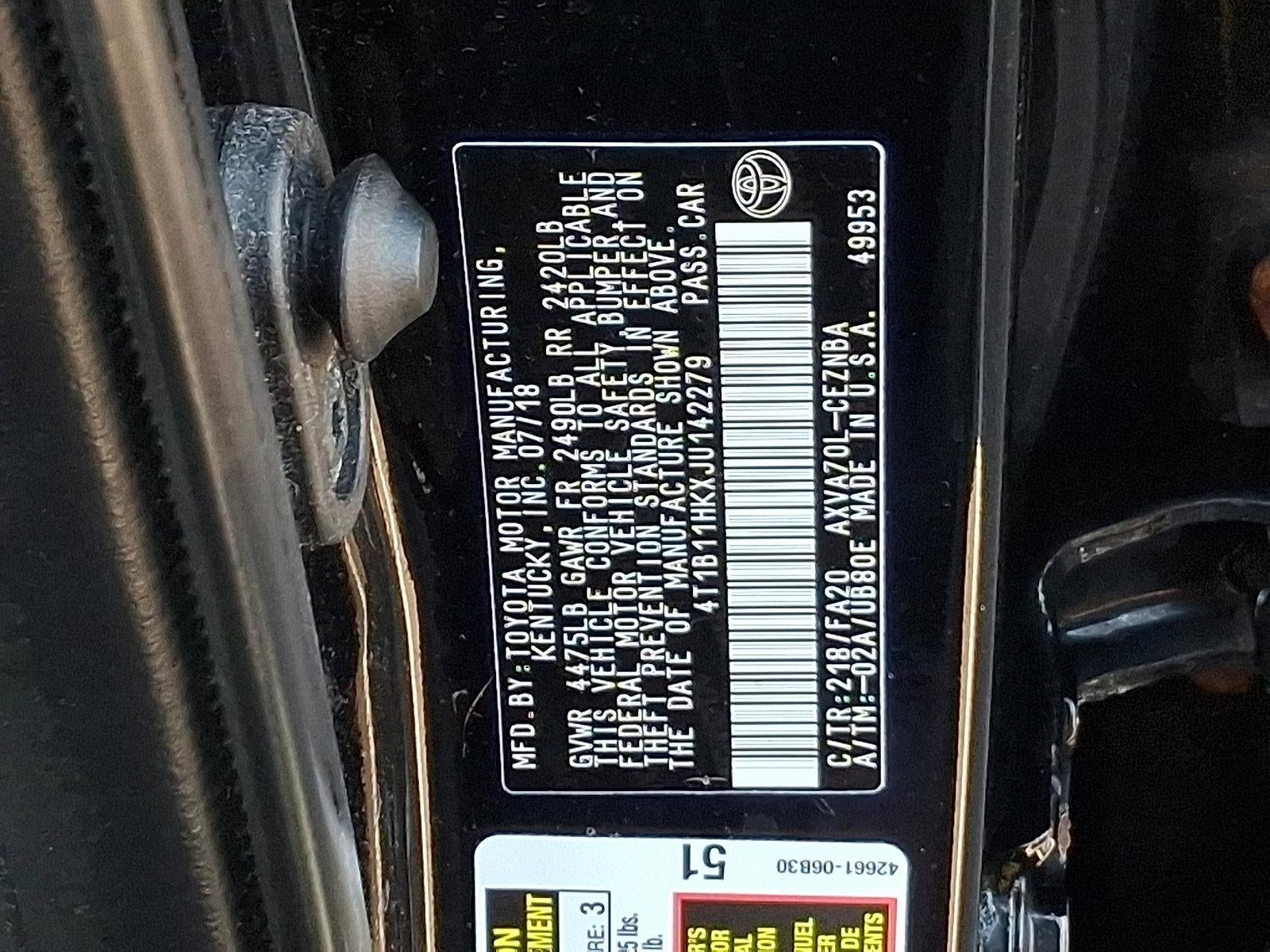 2018 Toyota Camry LE Auto (Natl)