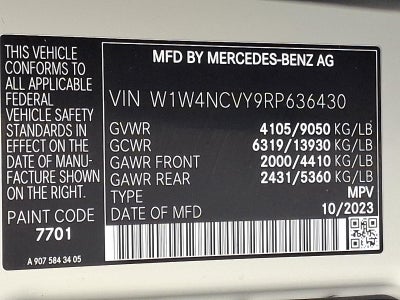 2024 Mercedes-Benz Sprinter Cargo Van 2500 High Roof I4 Diesel HO 170" AWD