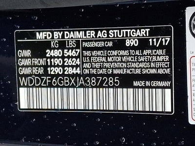 2018 Mercedes-Benz E-Class E 400 4MATIC® Sedan