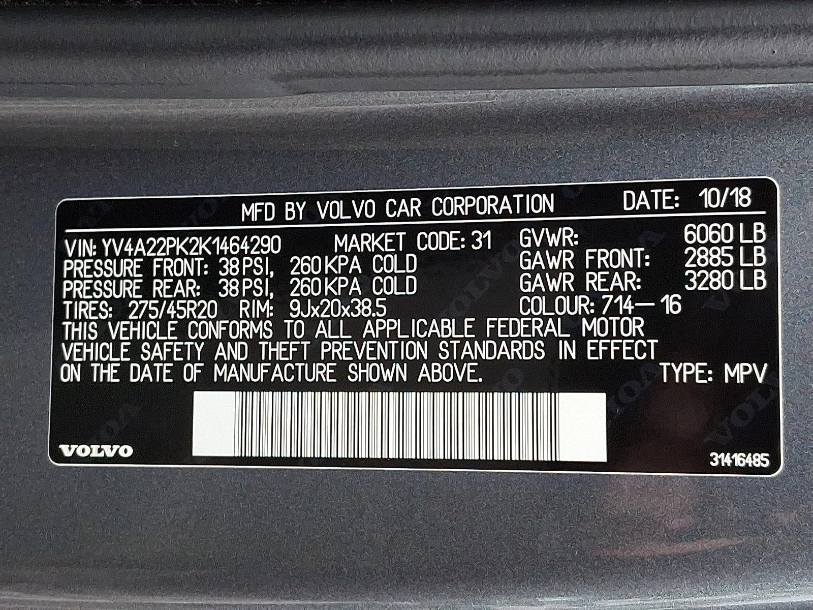 2019 Volvo XC90 T6 AWD Momentum