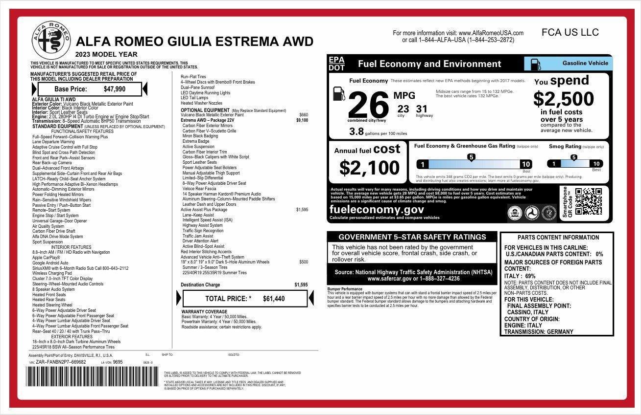 2023 Alfa Romeo Giulia Estrema AWD