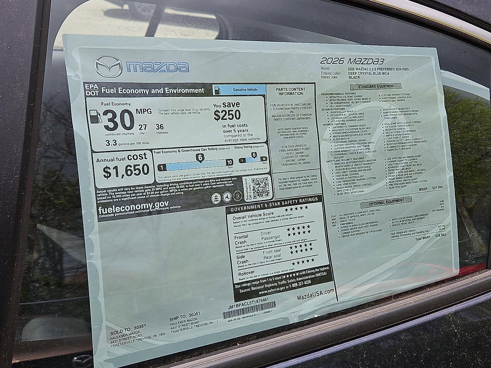 2026 Mazda Mazda3 Sedan 2.5 S Preferred