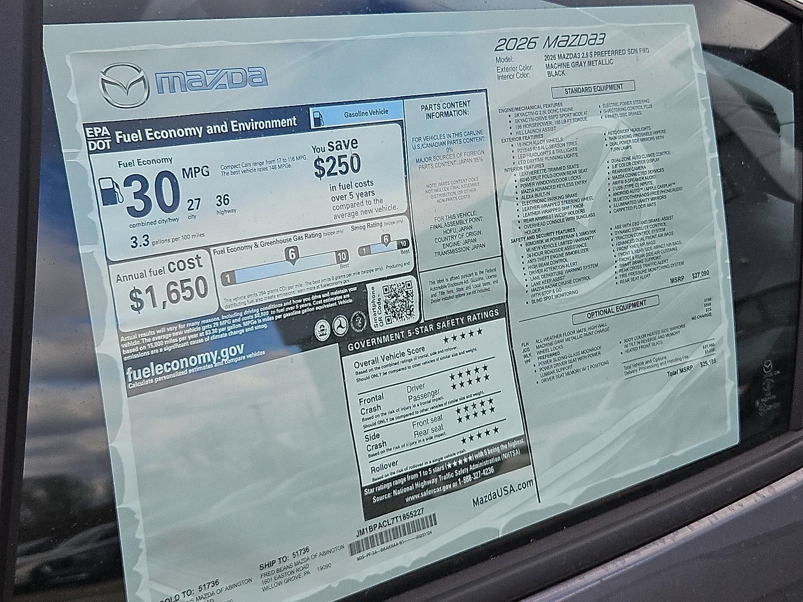 2026 Mazda Mazda3 Sedan 2.5 S Preferred