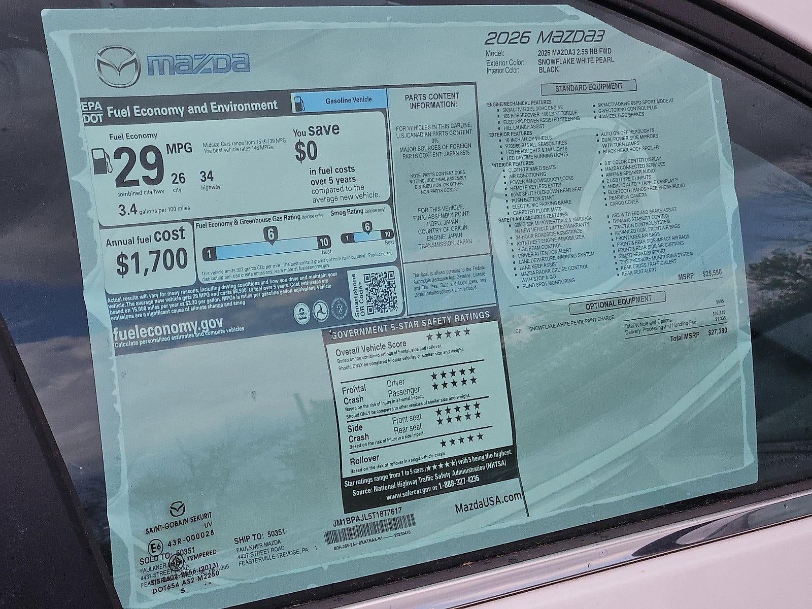 2026 Mazda Mazda3 Hatchback 2.5 S