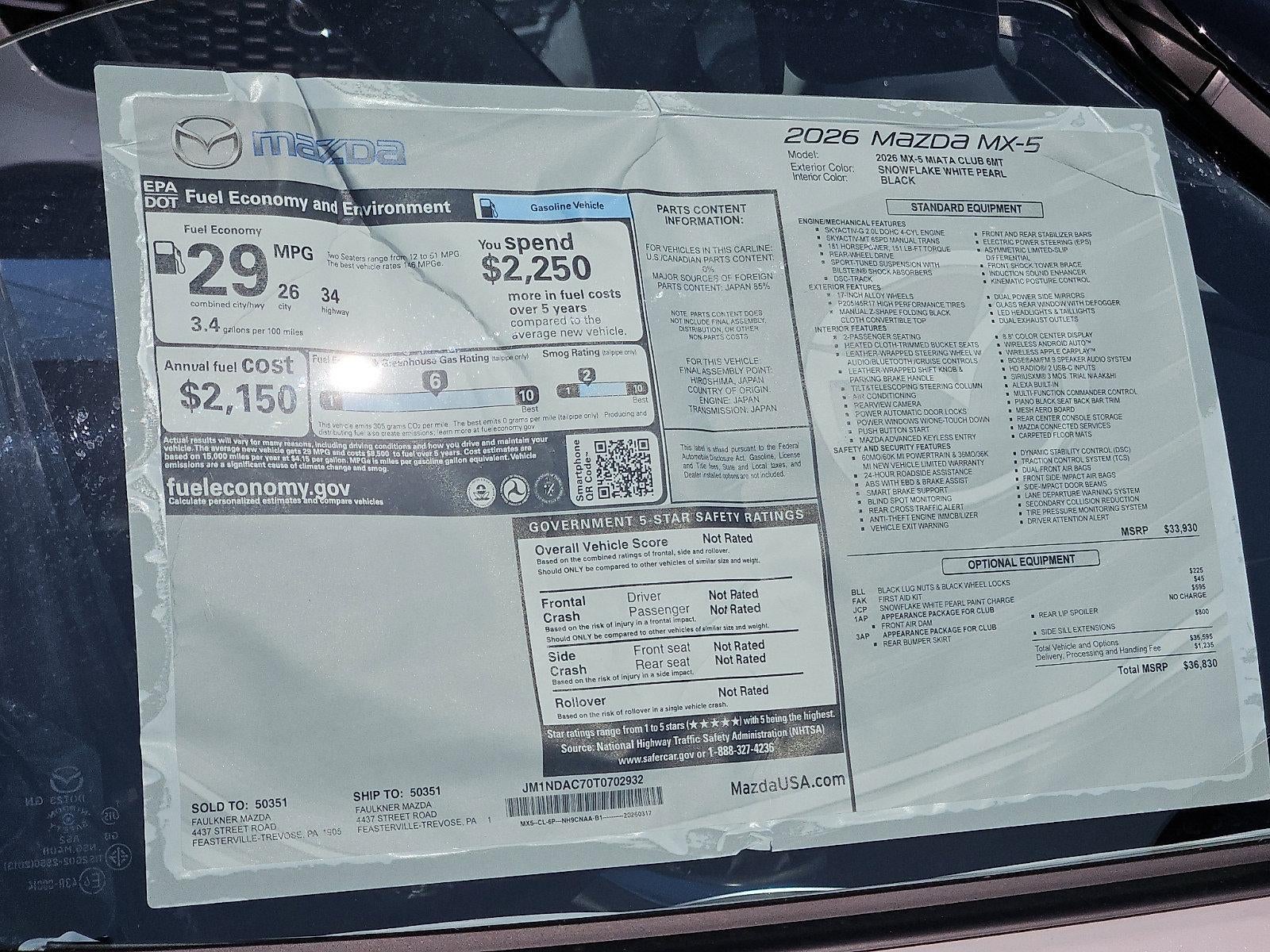 2026 Mazda Mazda MX-5 Miata Club