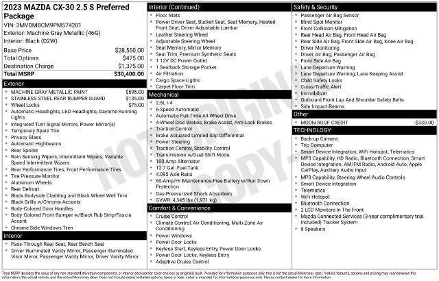 2023 Mazda Mazda CX-30 2.5 S Preferred Package AWD