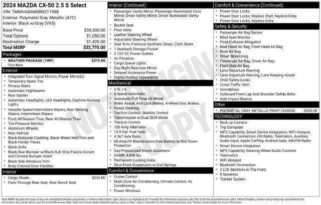2024 Mazda Mazda CX-50 2.5 S Select Package AWD