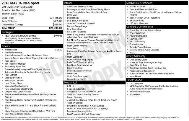 2016 Mazda Mazda CX-5 AWD 4dr Auto Sport