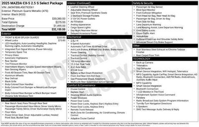 2025 Mazda Mazda CX-5 2.5 S Select Package AWD