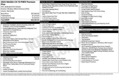 2025 Mazda Mazda CX-70 PHEV Premium Plus Package AWD