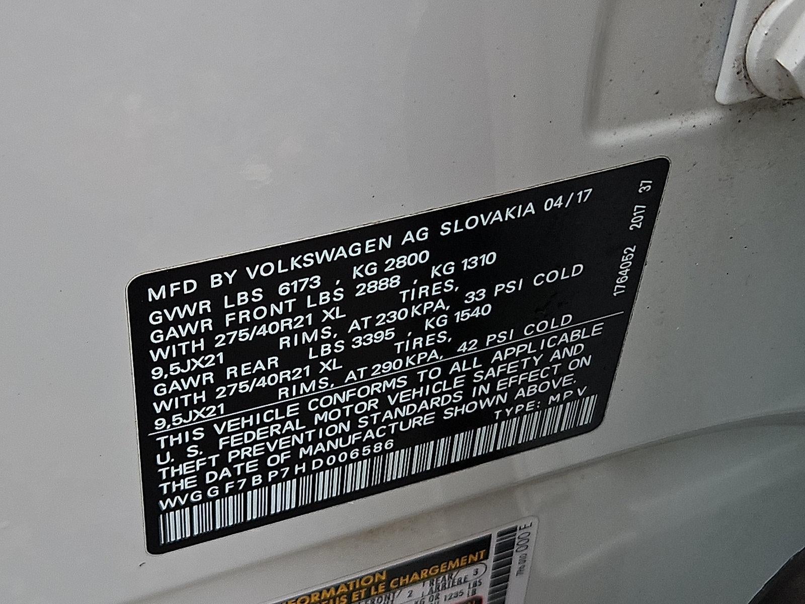 2017 Volkswagen Touareg V6 Executive