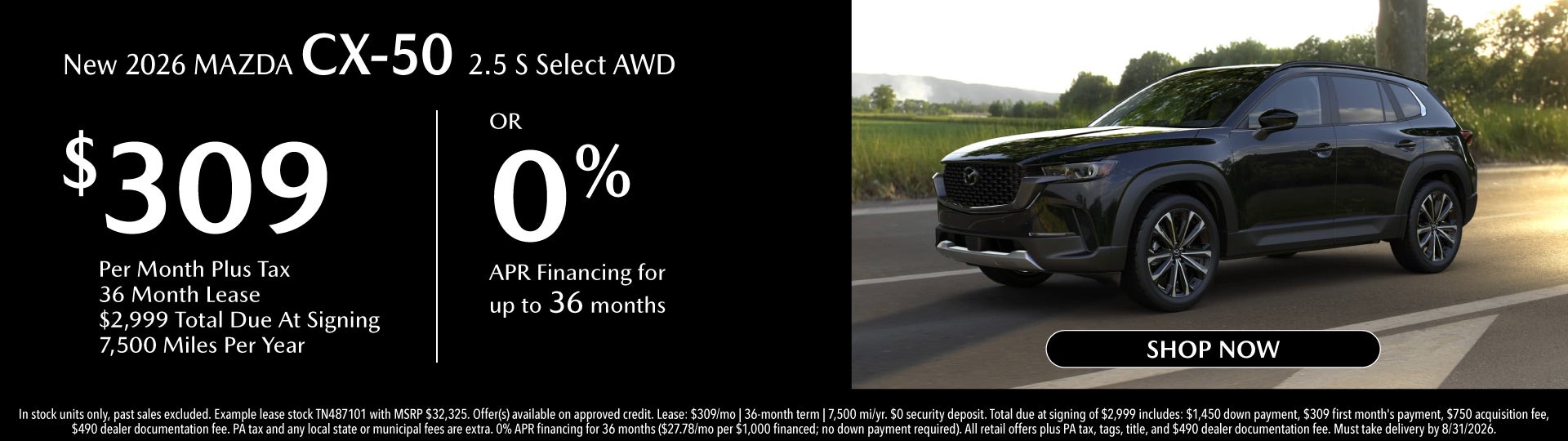 New 2026 MAZDA CX-50 2.5 S Select AWD