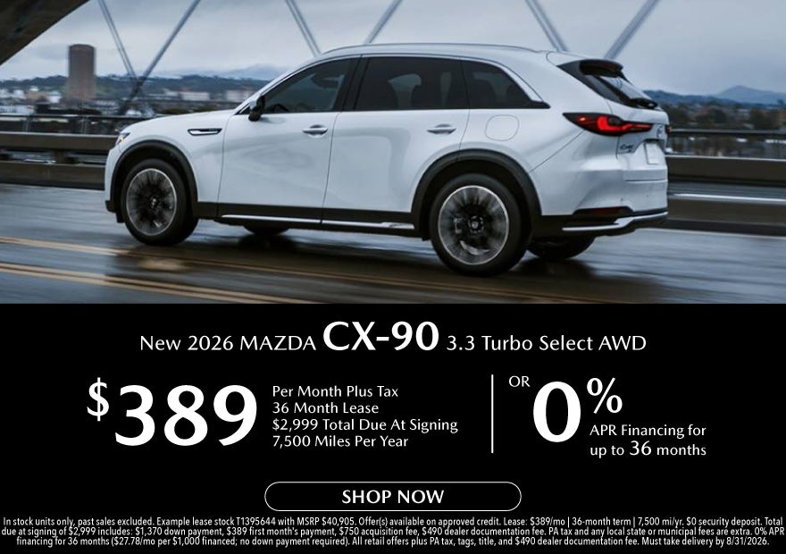 New 2026 MAZDA CX-90 3.3 Turbo Select AWD