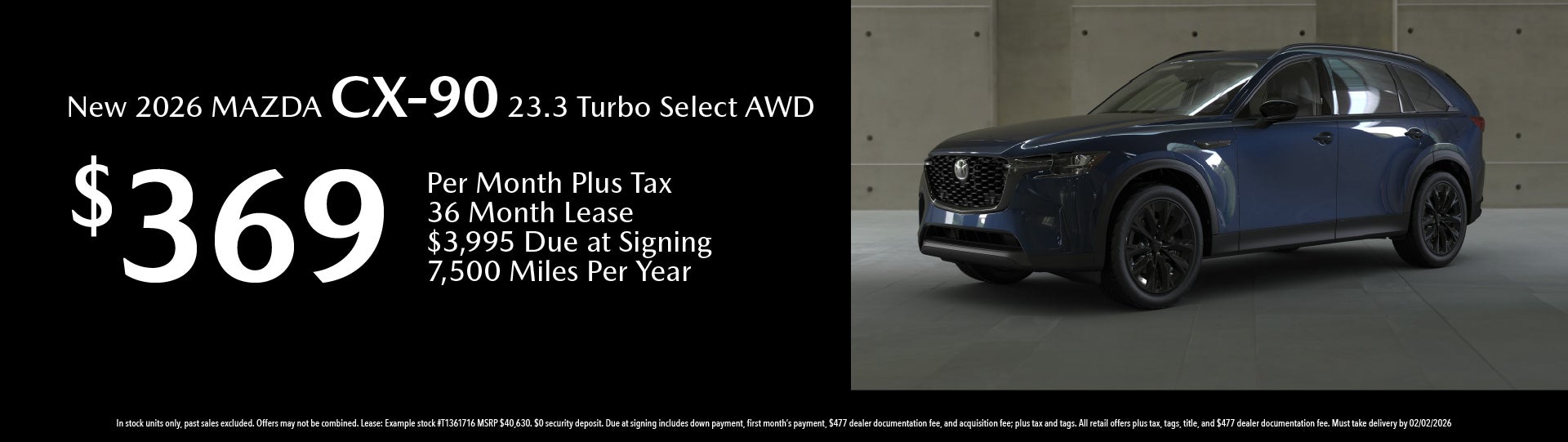 New 2026 Mazda CX-90 3.3 Turbo Select AWD