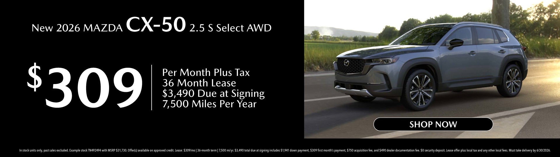 New 2026 MAZDA CX-50 2.5 S Select AWD