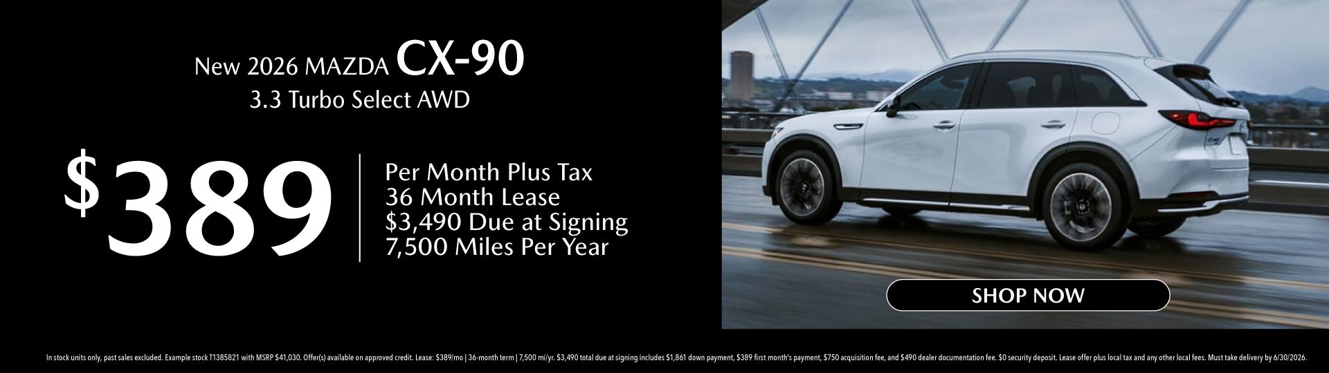 New 2026 MAZDA CX-90 3.3 Turbo Select AWD