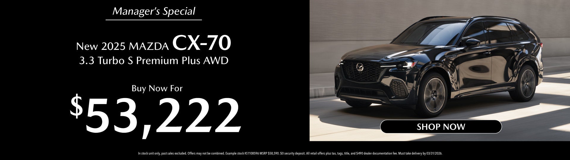 New 2025 MAZDA CX-70 3.3 Turbo S Premium Plus AWD