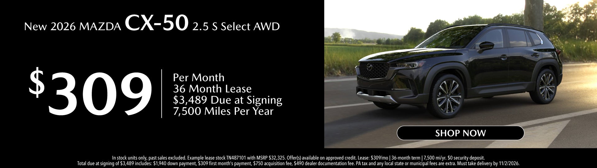 New 2026 MAZDA CX50 2.5S Select AWD
